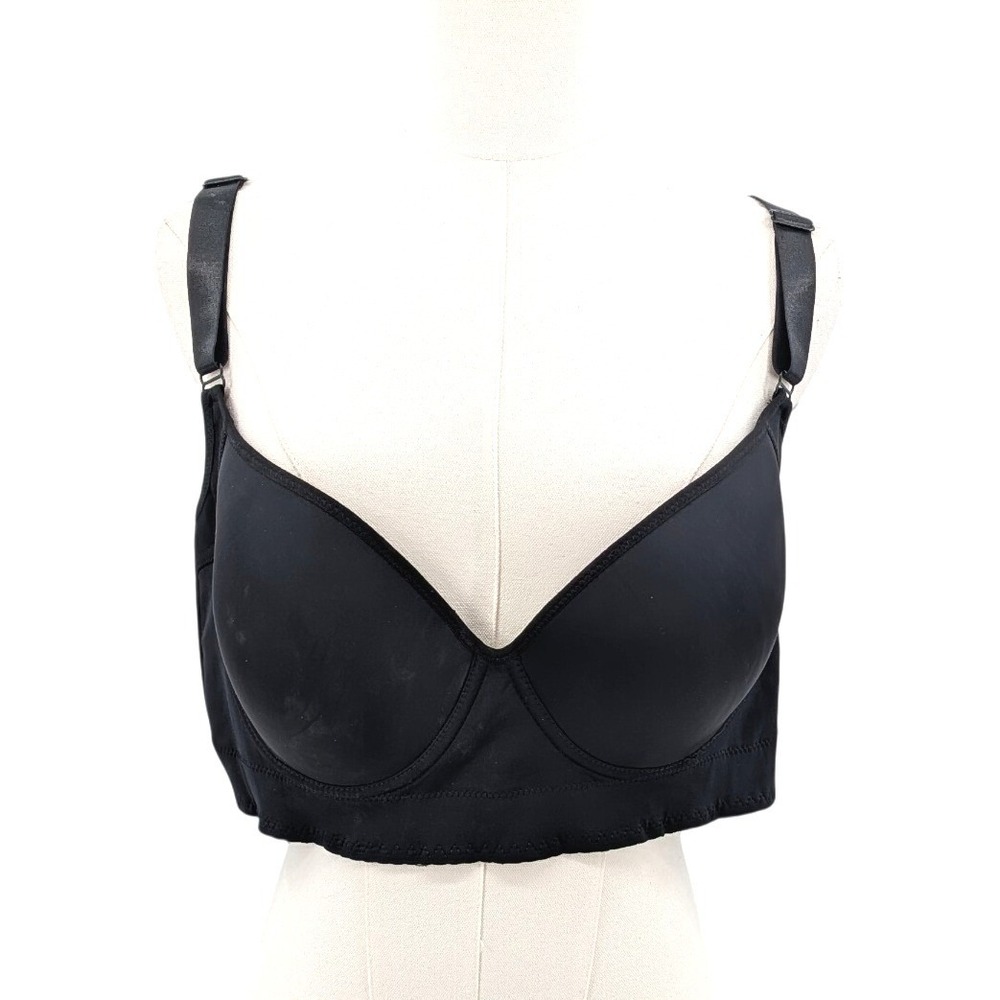 Black‎ Longline Bra 44DDD Full Coverage Underwire Supportive Smooth Basic